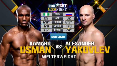 UFC on Fox 20: Kamaru Usman vs Alexander Yakovlev - Jul 24, 2016